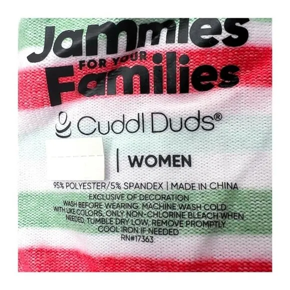 Cuddl Duds Womens Multi Striped Sweater Knit Mama Elf Pajamas 2 Pc Set Sz M New