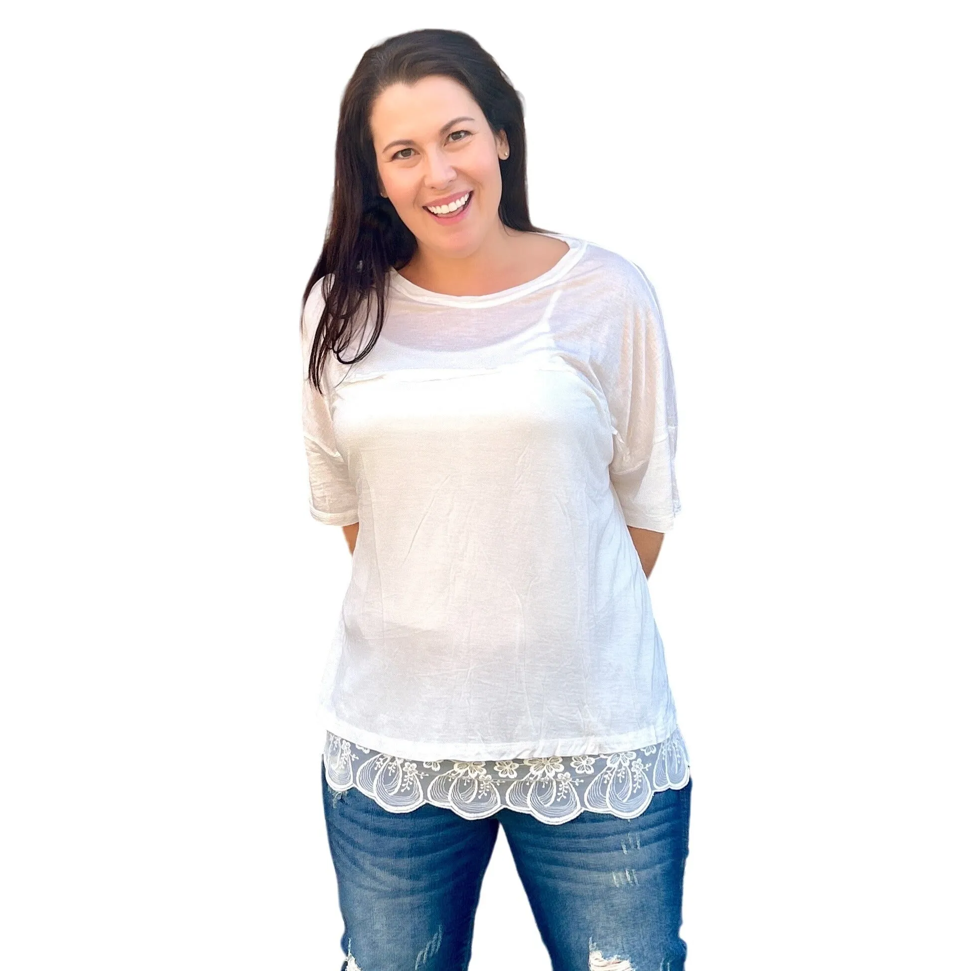 Culture Code Royal Blue Exposed Seam Short Sleeve Boxy Top CAY1646