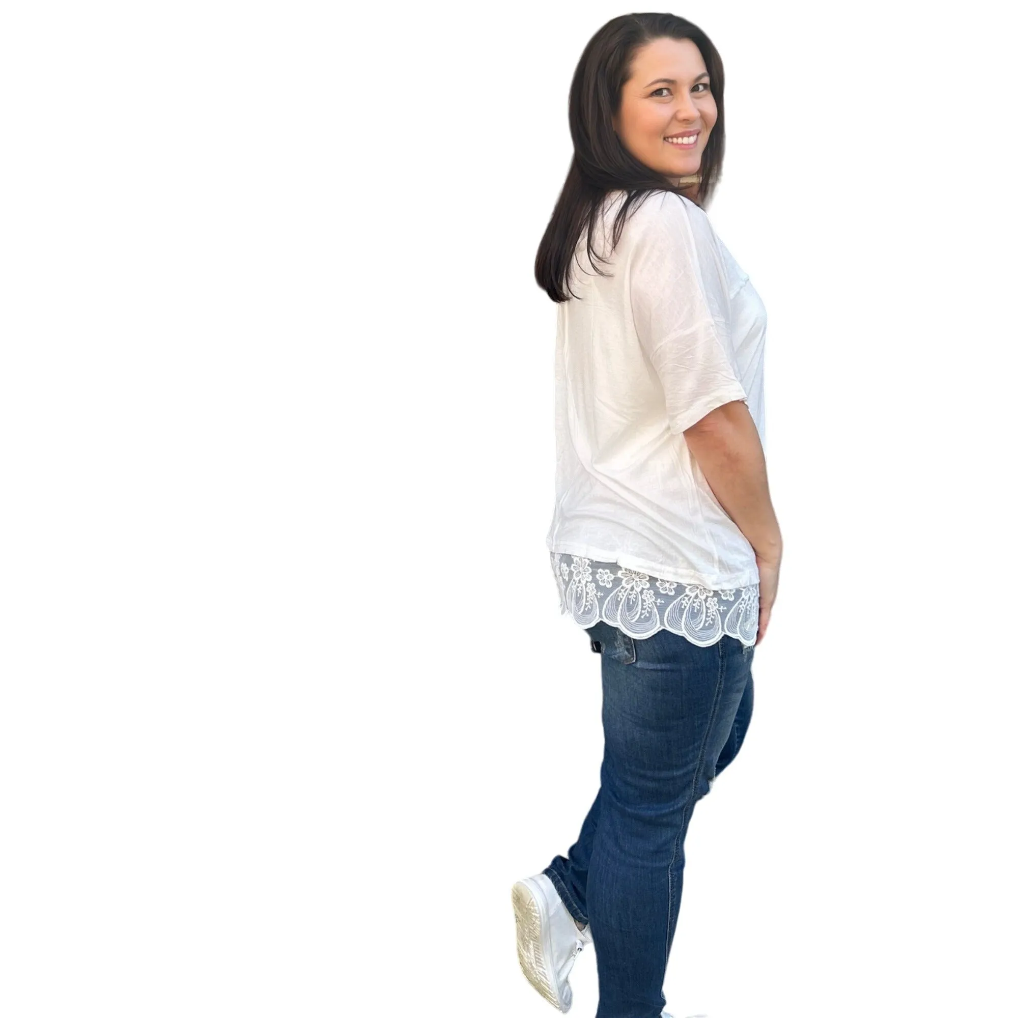 Culture Code Royal Blue Exposed Seam Short Sleeve Boxy Top CAY1646