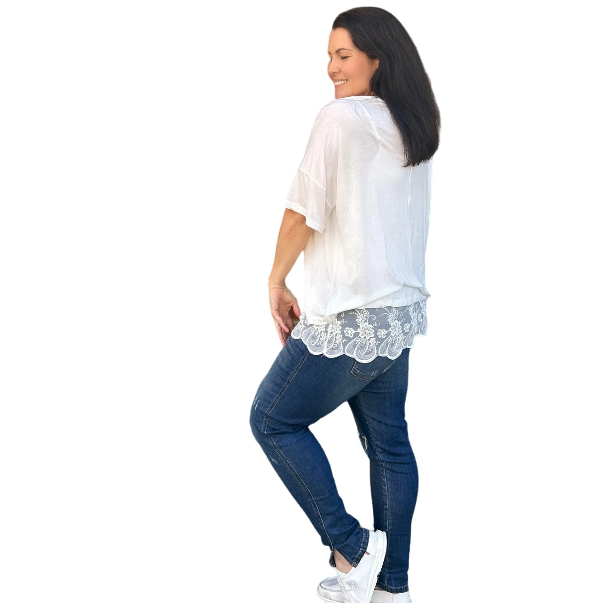 Culture Code Royal Blue Exposed Seam Short Sleeve Boxy Top CAY1646