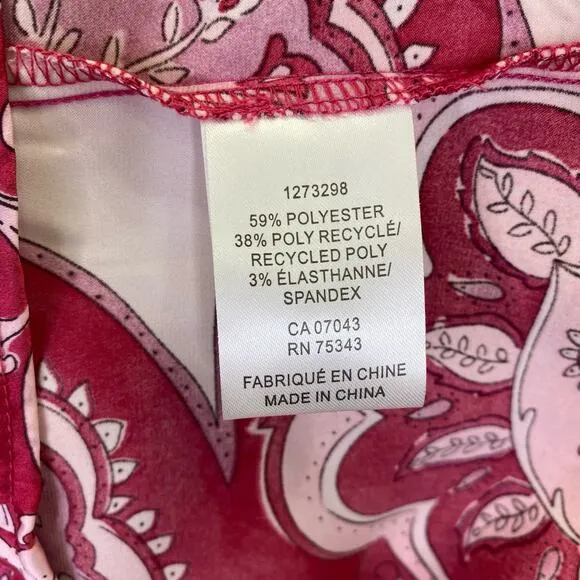 Cupcakes and Cashmere Pajama Set Womens Sz XS / S Pink Paisley Print Satin NWT