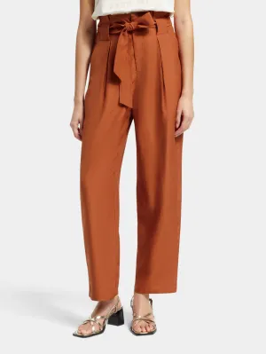 Daisy High-Rise Paper Bag Pants - Terracotta 177350
