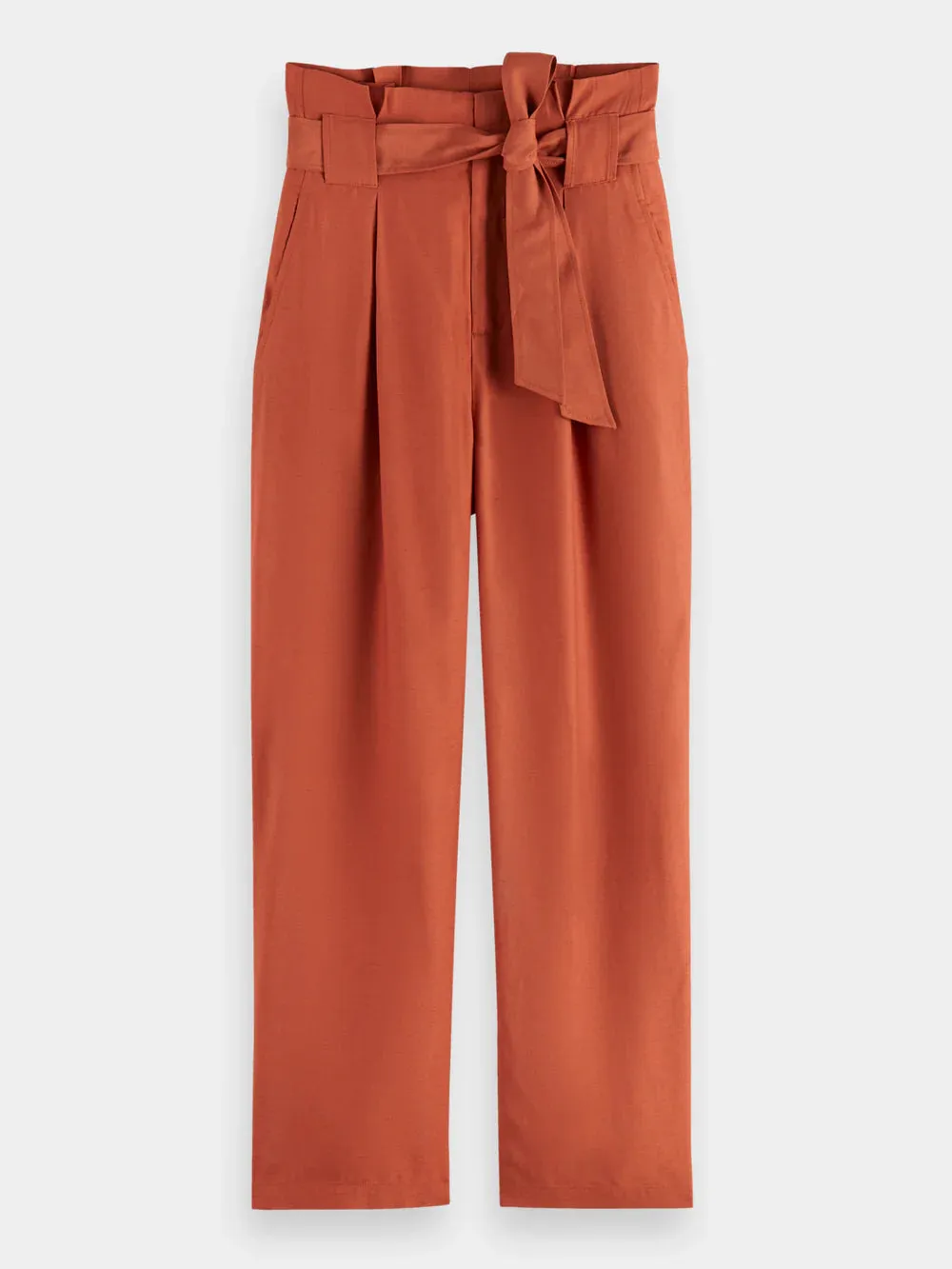 Daisy High-Rise Paper Bag Pants - Terracotta 177350
