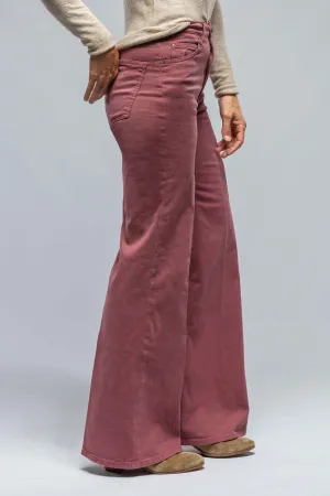 Daphne Brushed Cotton Wide Leg Jean In Dusty Brick