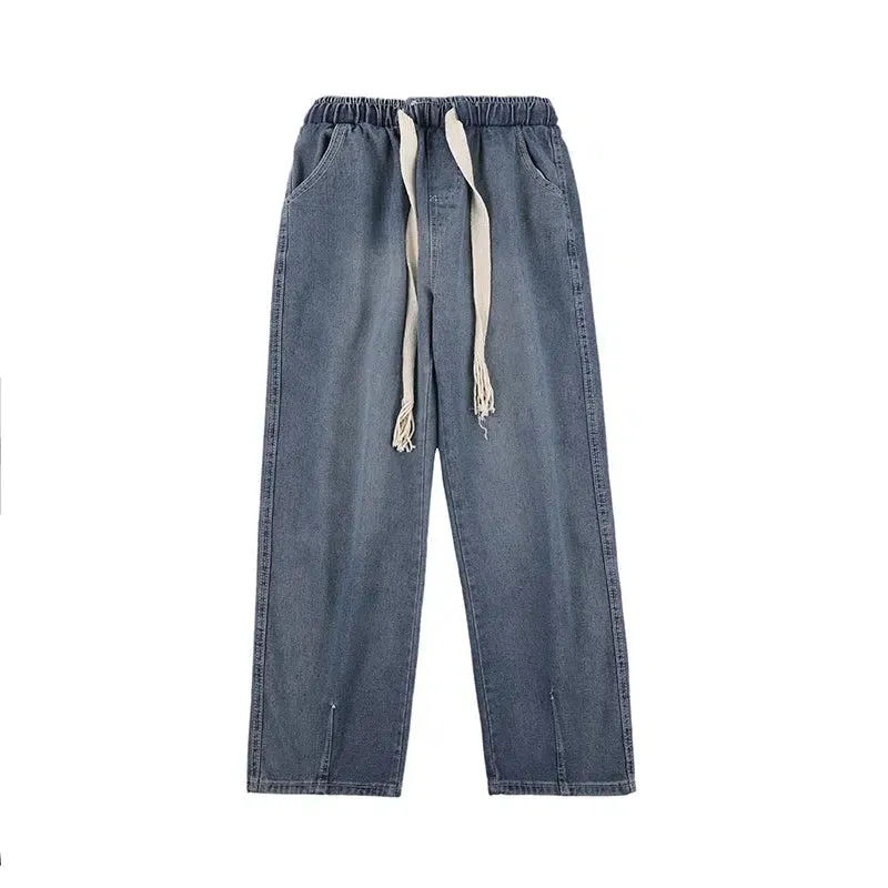 Deconstructed Washed Straight Pants