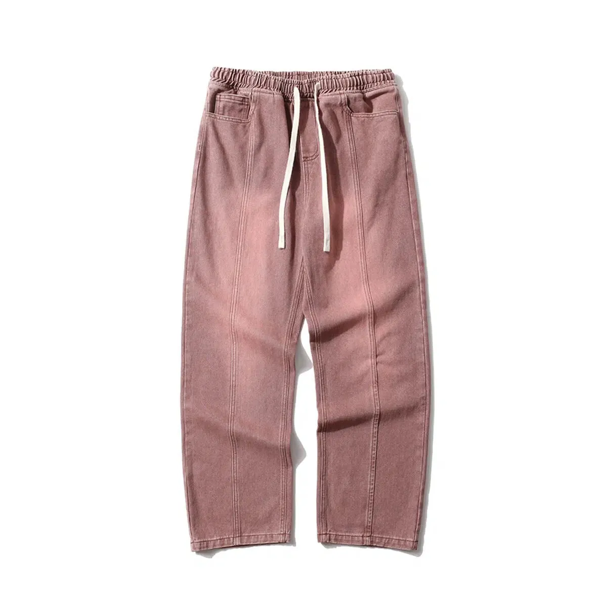 Deconstructed Washed Straight Pants