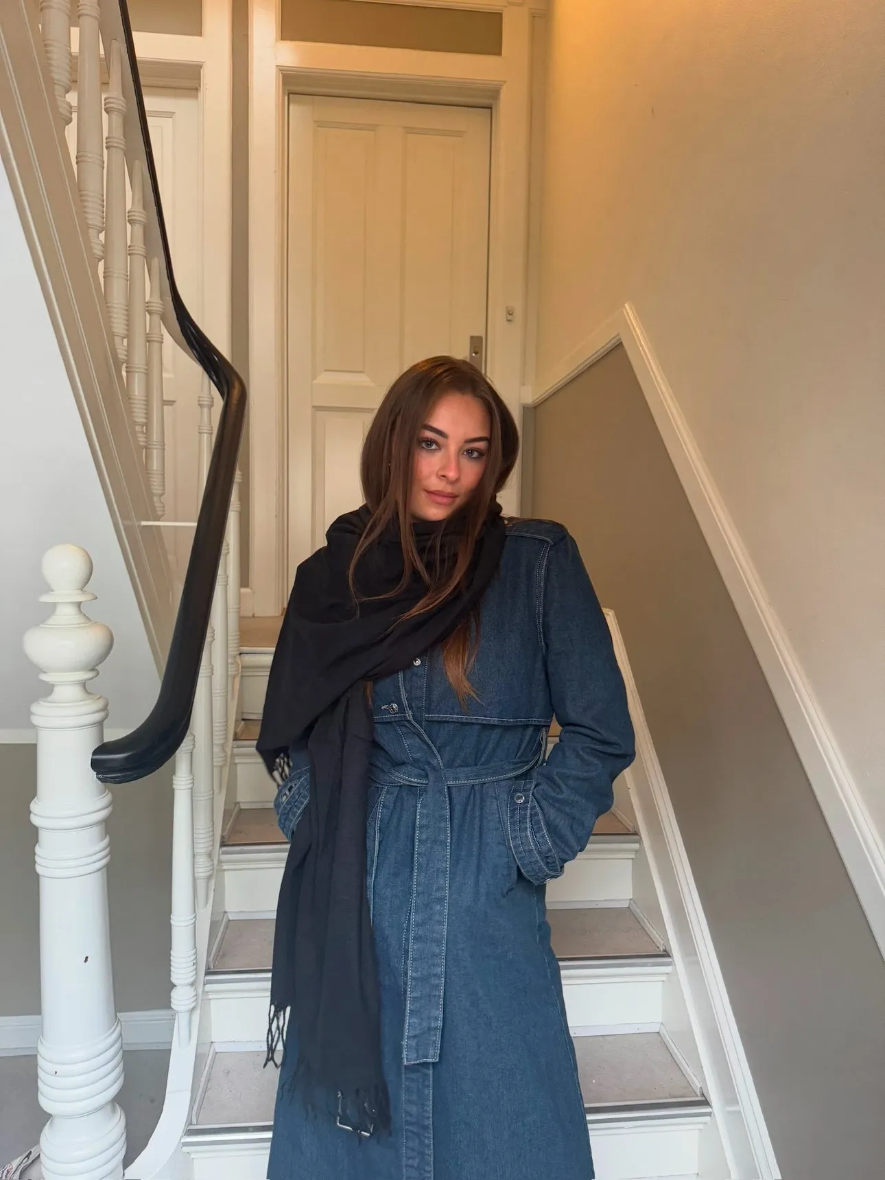 Denim trench coat jacket - Washed blue - Vera - Sassy Copenhagen