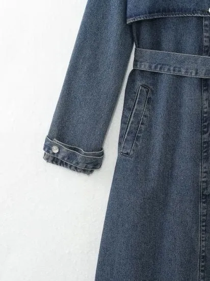 Denim trench coat jacket - Washed blue - Vera - Sassy Copenhagen