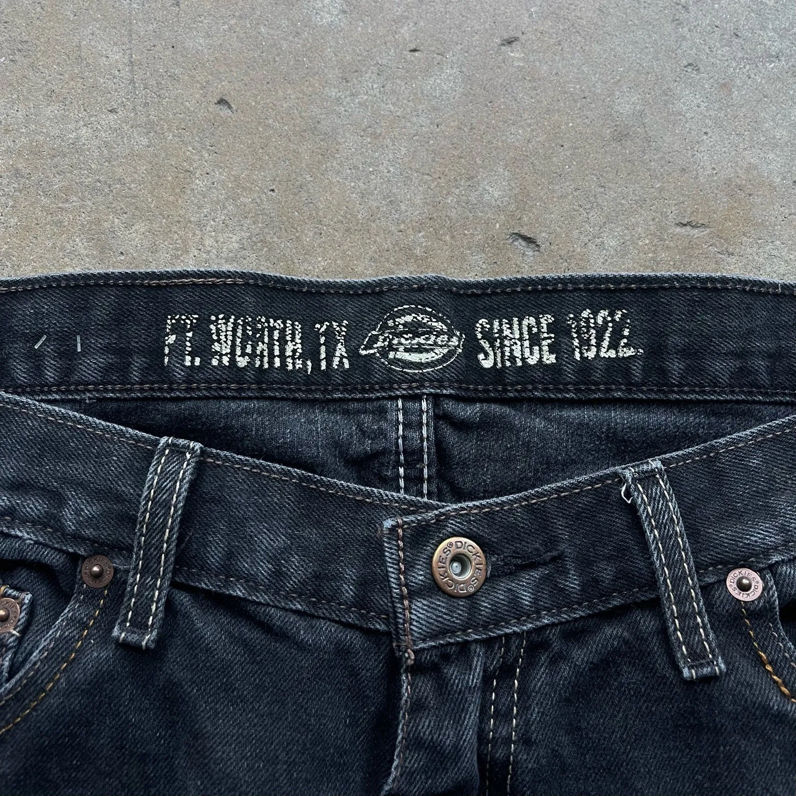 Dickies Straight Leg Black Denim Style Pants