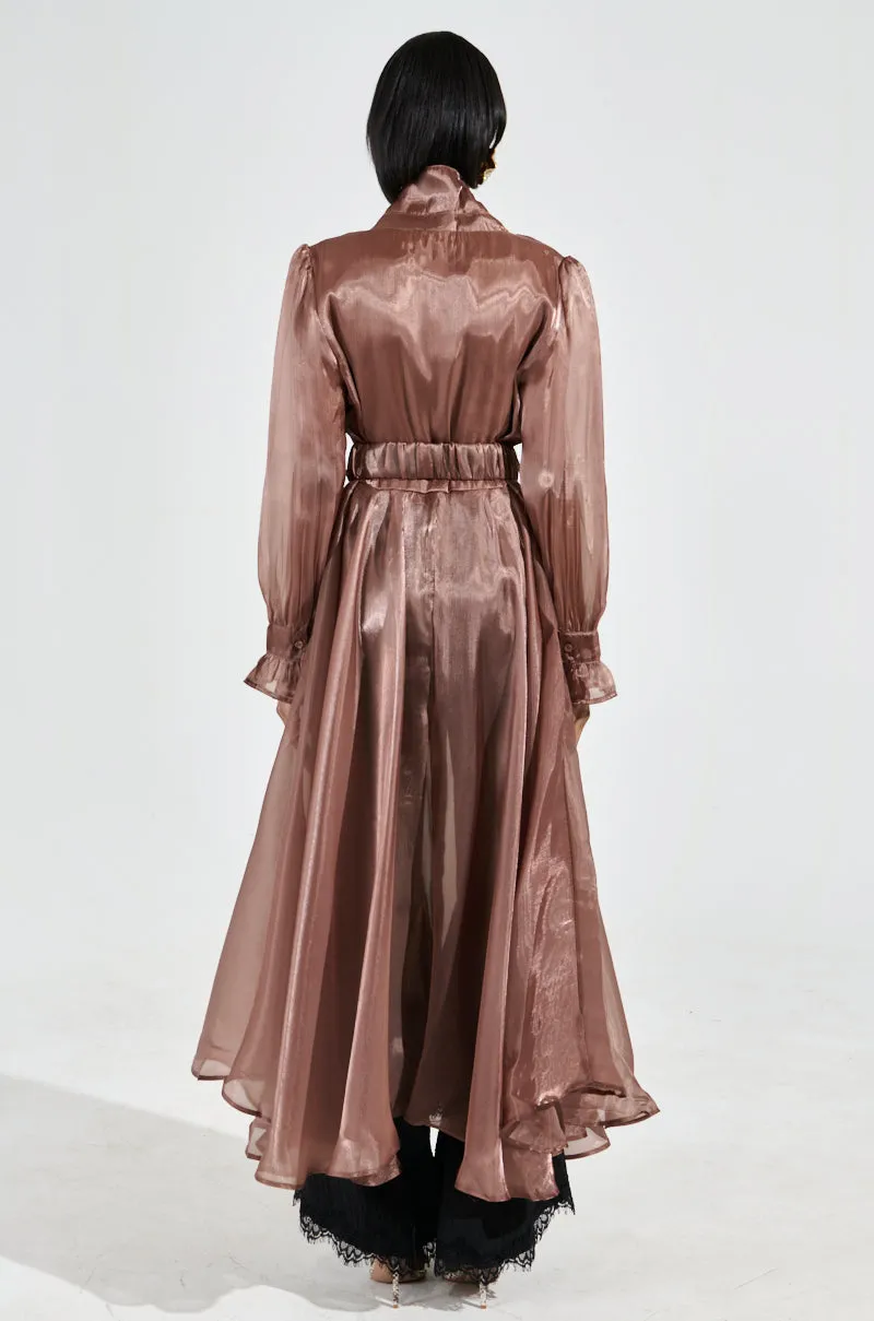 DRESSED UP TRENCH COAT IN BROWN