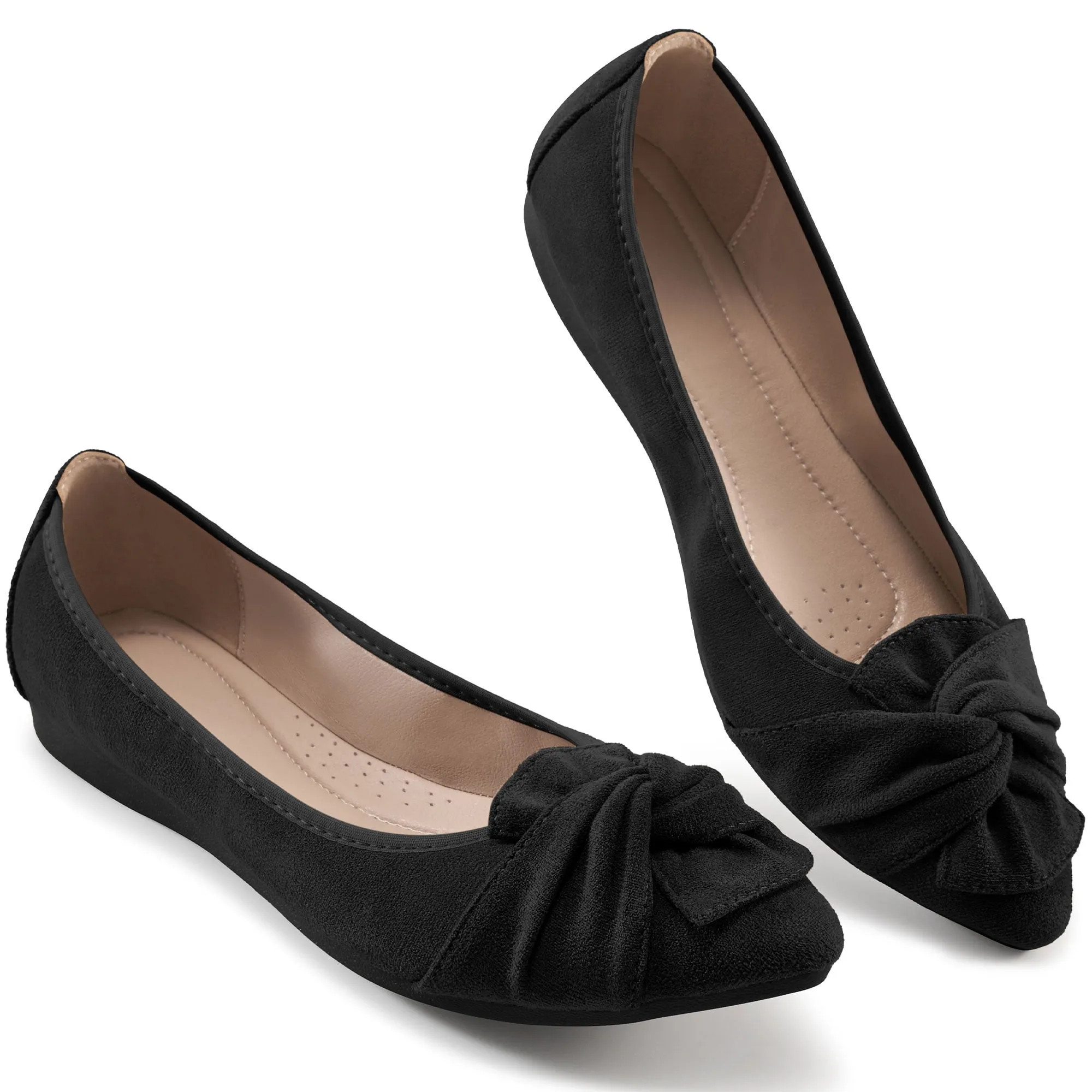 Ecetana Womens Flats Pointed Toe Ballet Flats for Women Comfort Soft Slip On Flat Shoes
