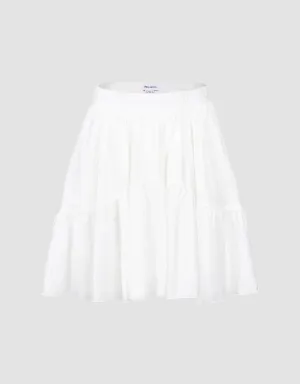 Elastic Waist Mini A-Line Skirt