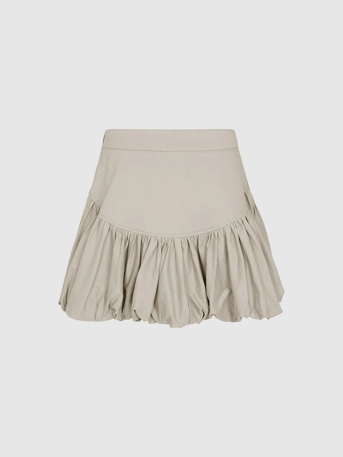 Elastic Waist Mini A-Line Skirt