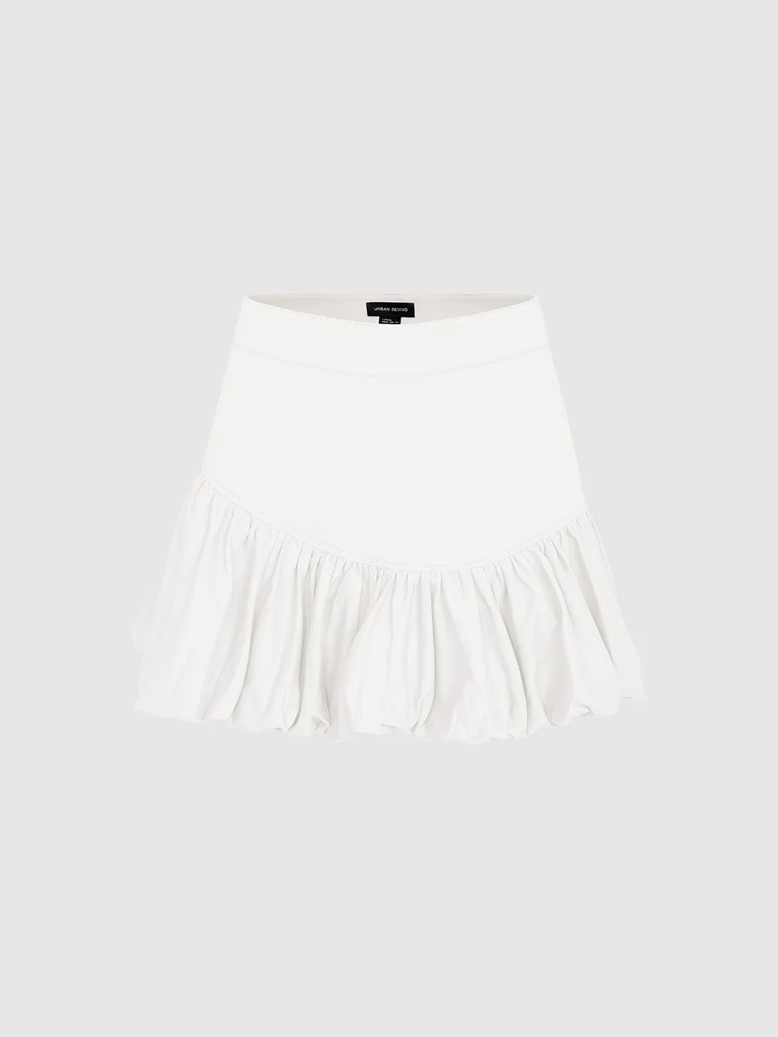 Elastic Waist Mini A-Line Skirt
