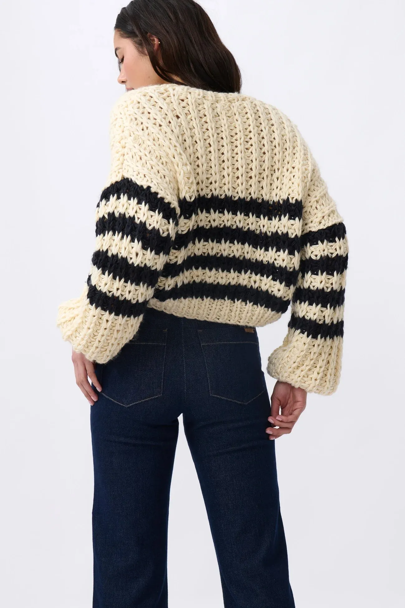 Elsie Knit - Navy & Ecru