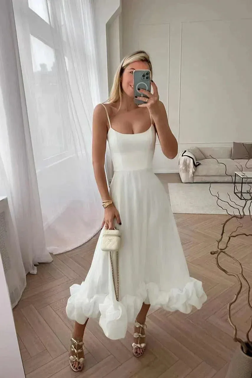 Emilia - Midi dress with flounce and bustier