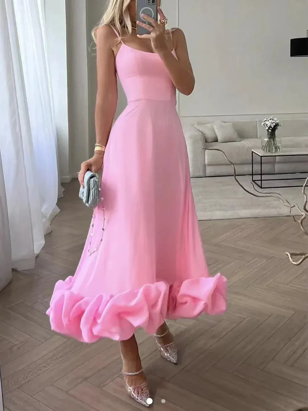 Emilia - Midi dress with flounce and bustier