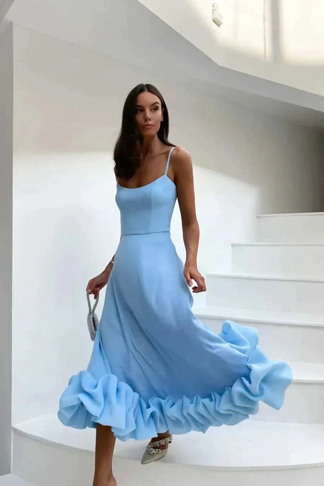 Emilia - Midi dress with flounce and bustier