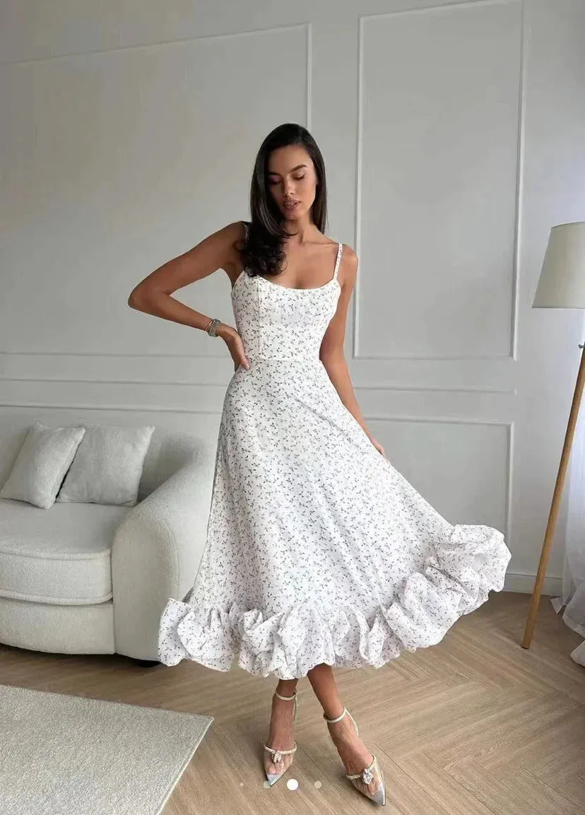 Emilia - Midi dress with flounce and bustier