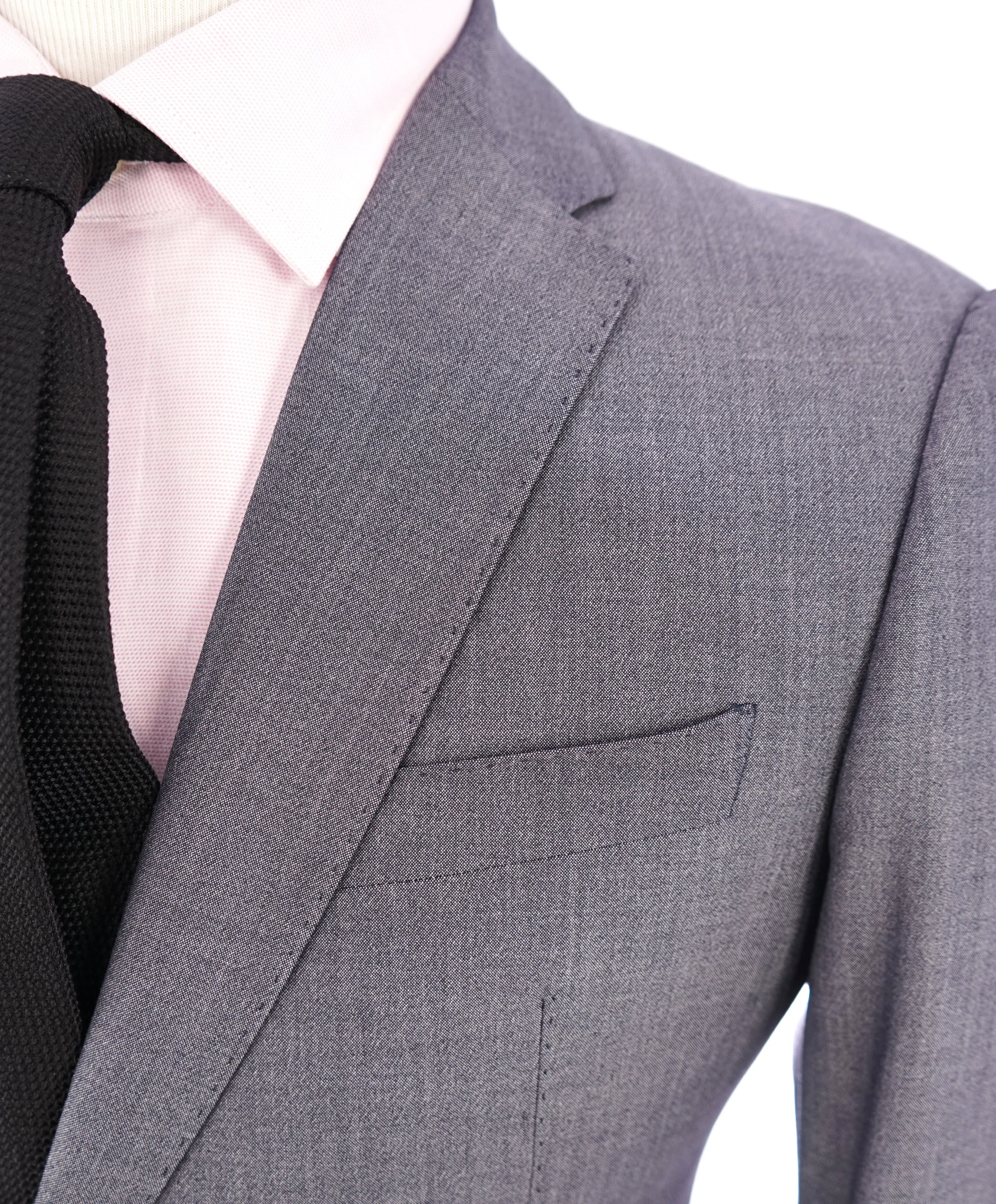 EMPORIO ARMANI - "M LINE" Drop 8 Soft Textured Blue Suit W Pick Stitching - 38R