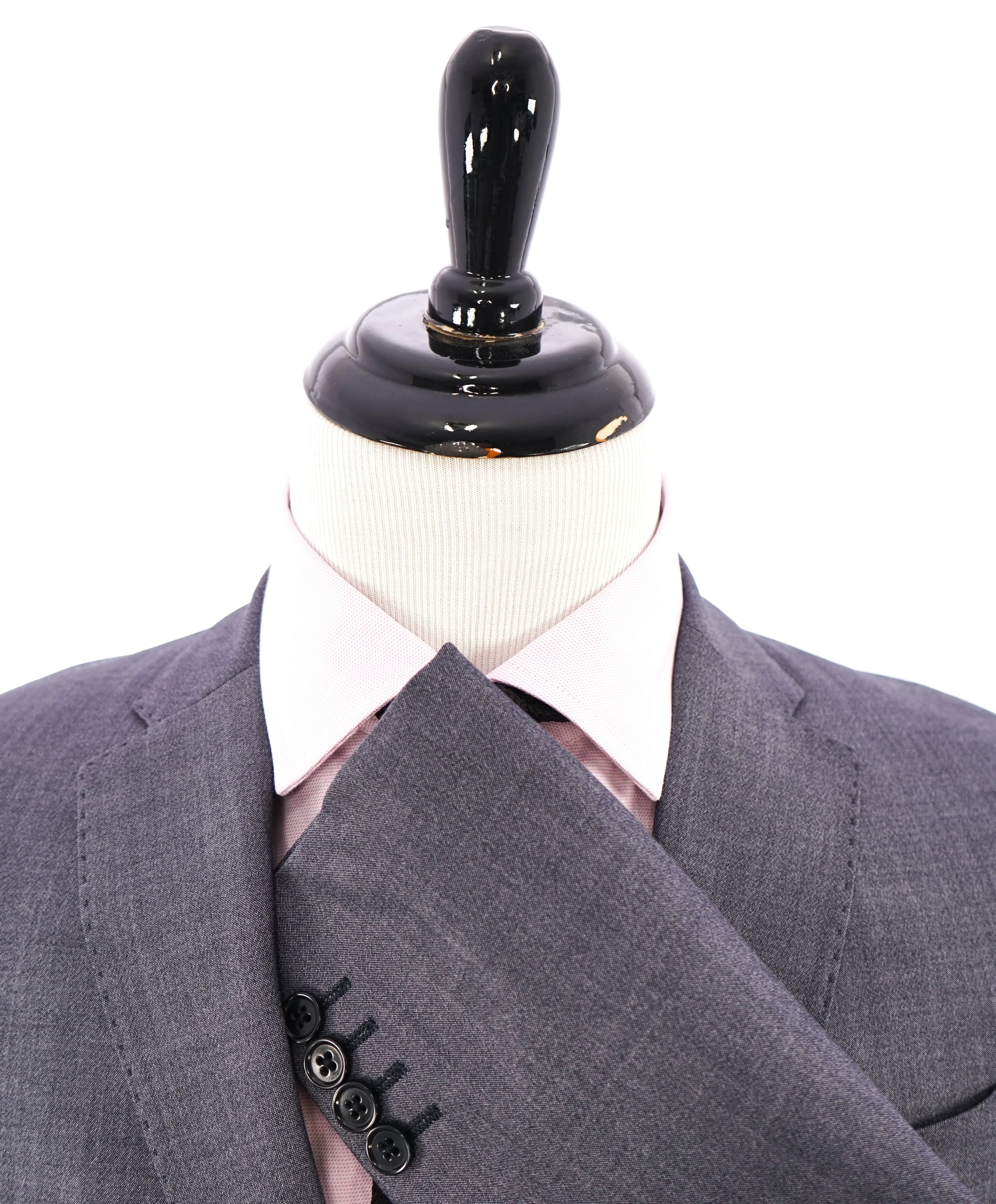 EMPORIO ARMANI - "M LINE" Drop 8 Soft Textured Blue Suit W Pick Stitching - 38R