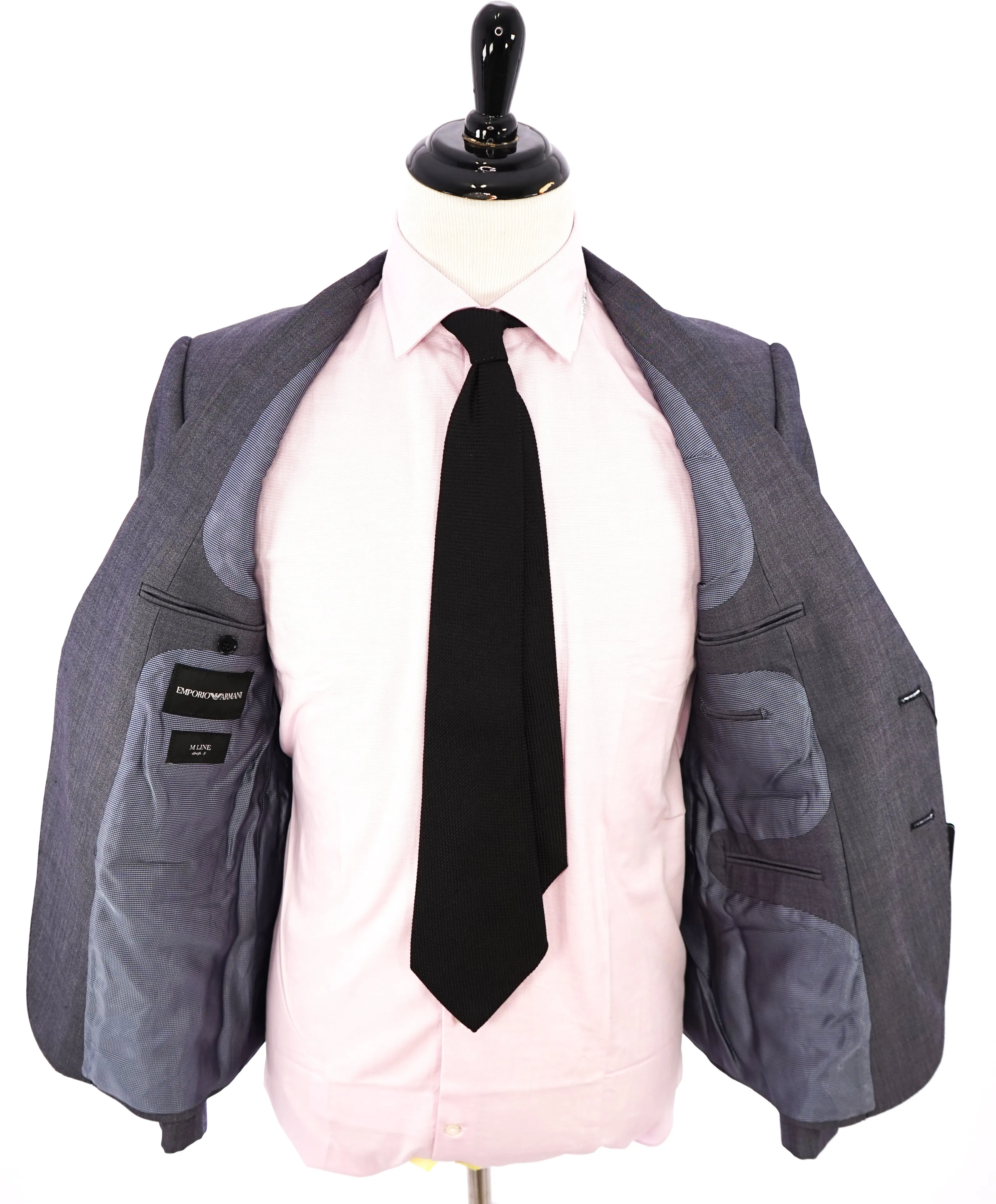 EMPORIO ARMANI - "M LINE" Drop 8 Soft Textured Blue Suit W Pick Stitching - 38R