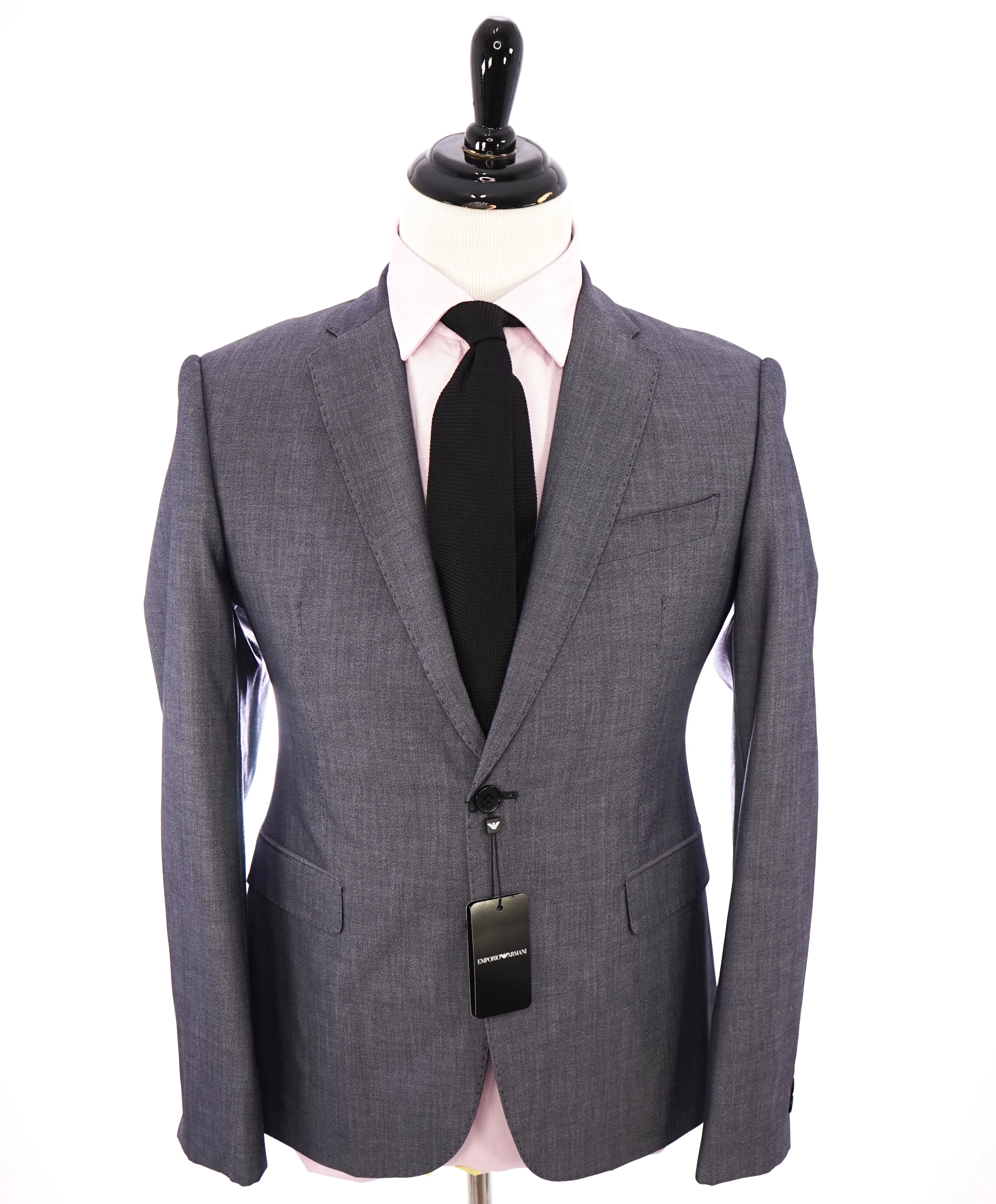 EMPORIO ARMANI - "M LINE" Drop 8 Soft Textured Blue Suit W Pick Stitching - 38R