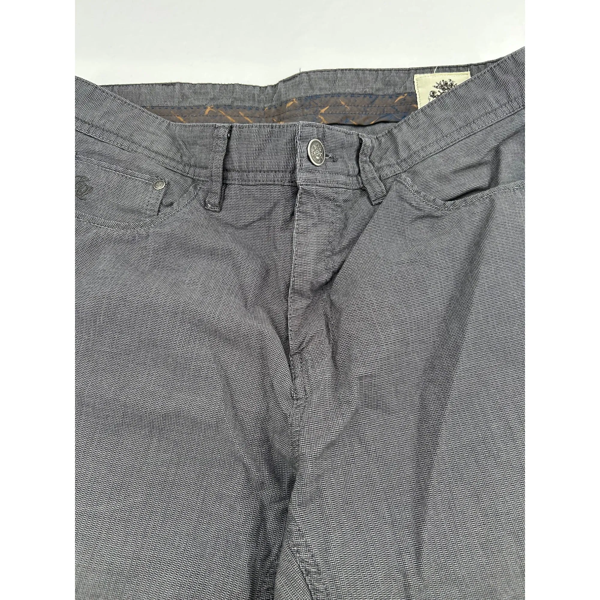 English Laundry Mens Gray Checkered Straight-Leg Pants 32x32 Cotton Blend #6652