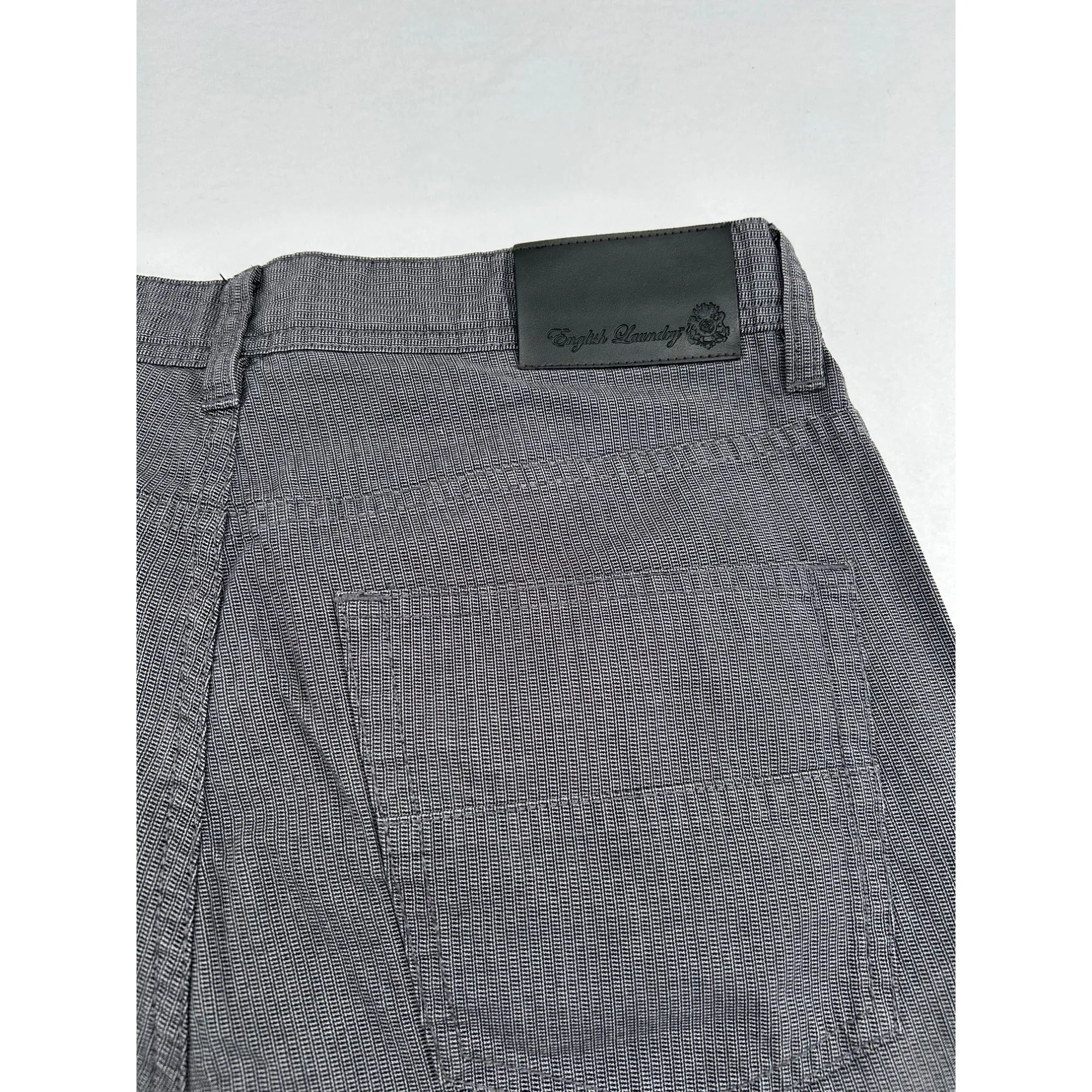 English Laundry Mens Gray Checkered Straight-Leg Pants 32x32 Cotton Blend #6652