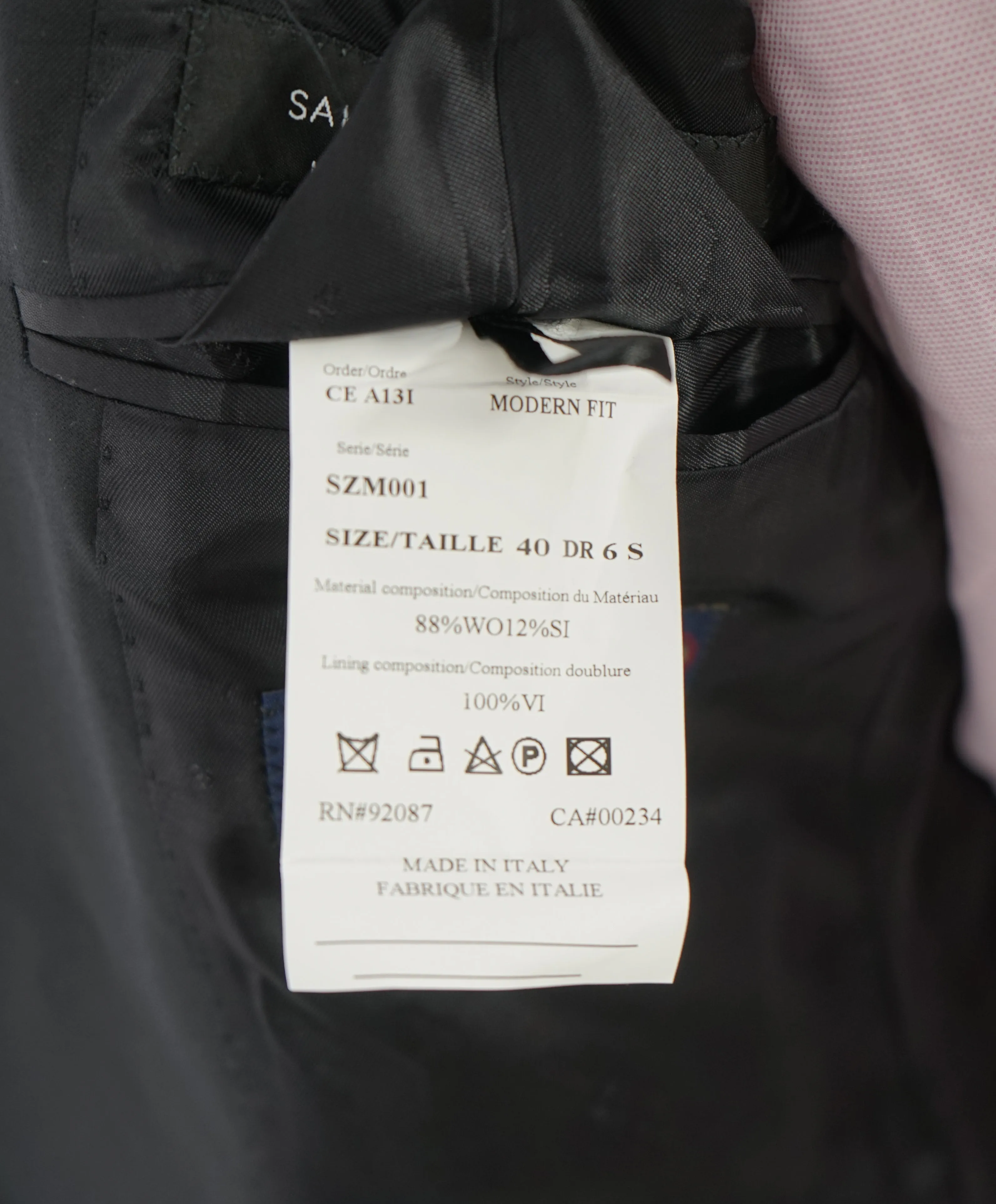 ERMENEGILDO ZEGNA - By SAKS FIFTH AVENUE SILK BLEND "MODERN" Black Suit - 40S