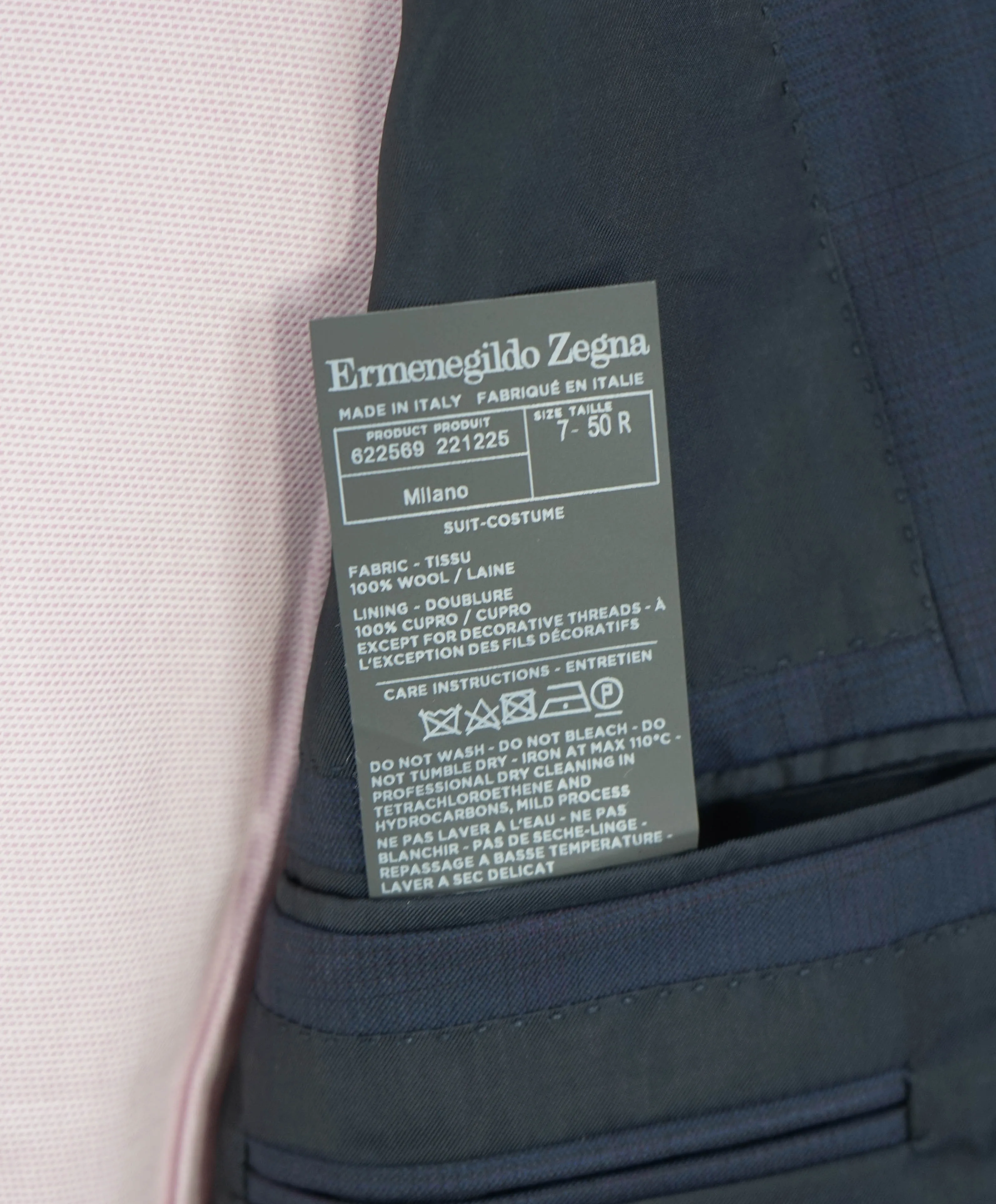ERMENEGILDO ZEGNA - "15 MILMIL 15" Blue Check Plaid Premium Fabric Suit - 40R