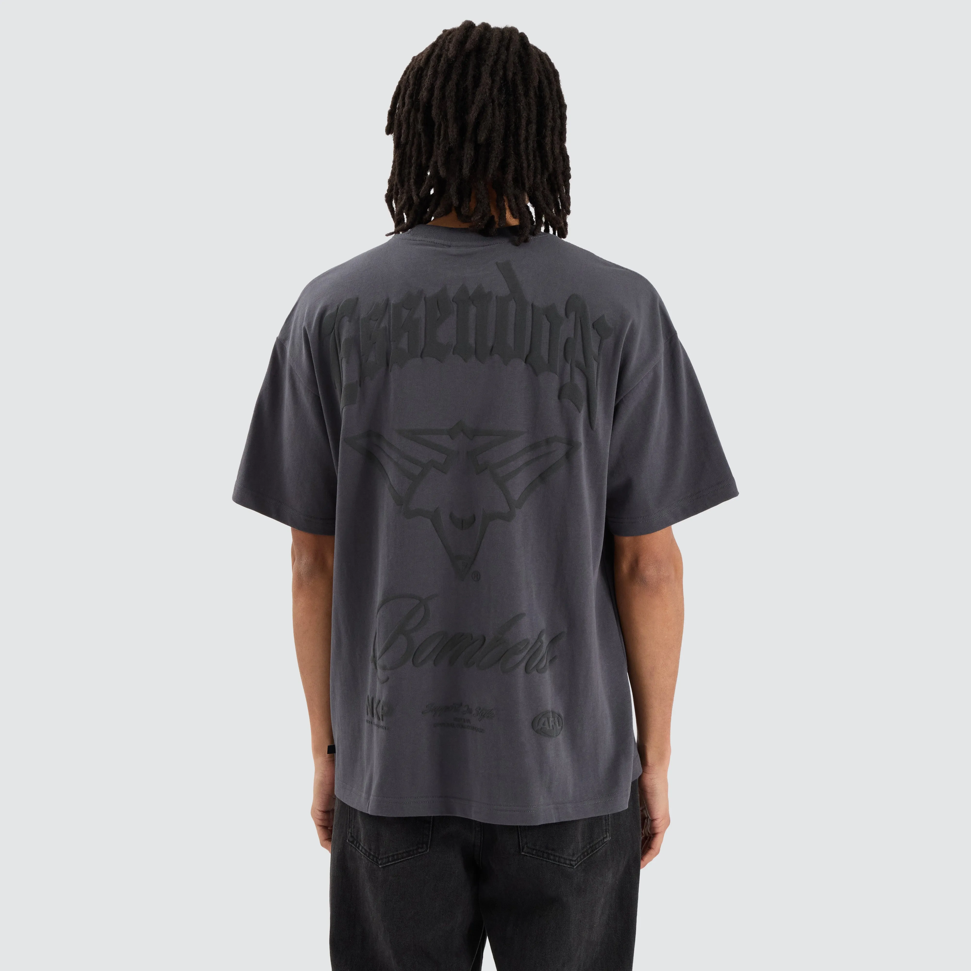 Essendon Bombers AFL Heavy Raptor Tee Asphalt