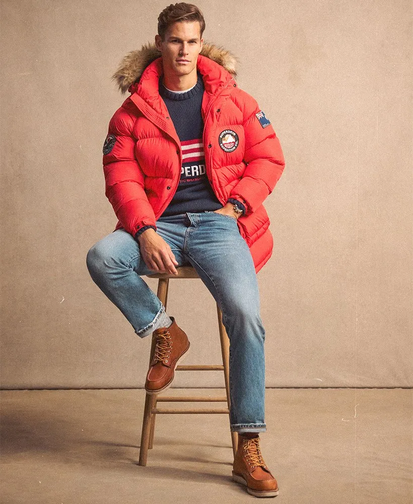 Everest Longline Baffled Parka | Heritage Red