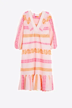 FABRIZIA MILOS WHITE NEON LONG SLEEVES DRESS