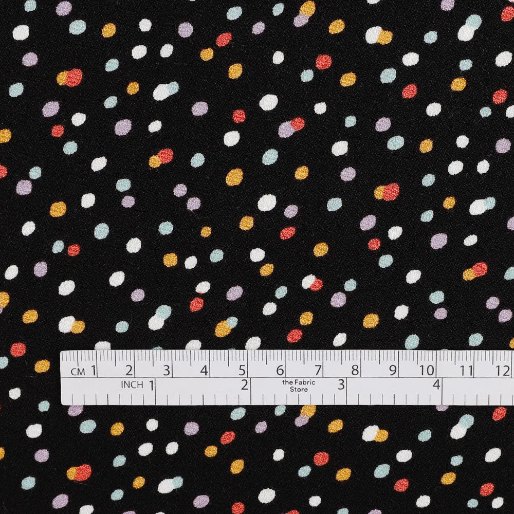 Fairy Bread Viscose / Rayon Crepe - Black