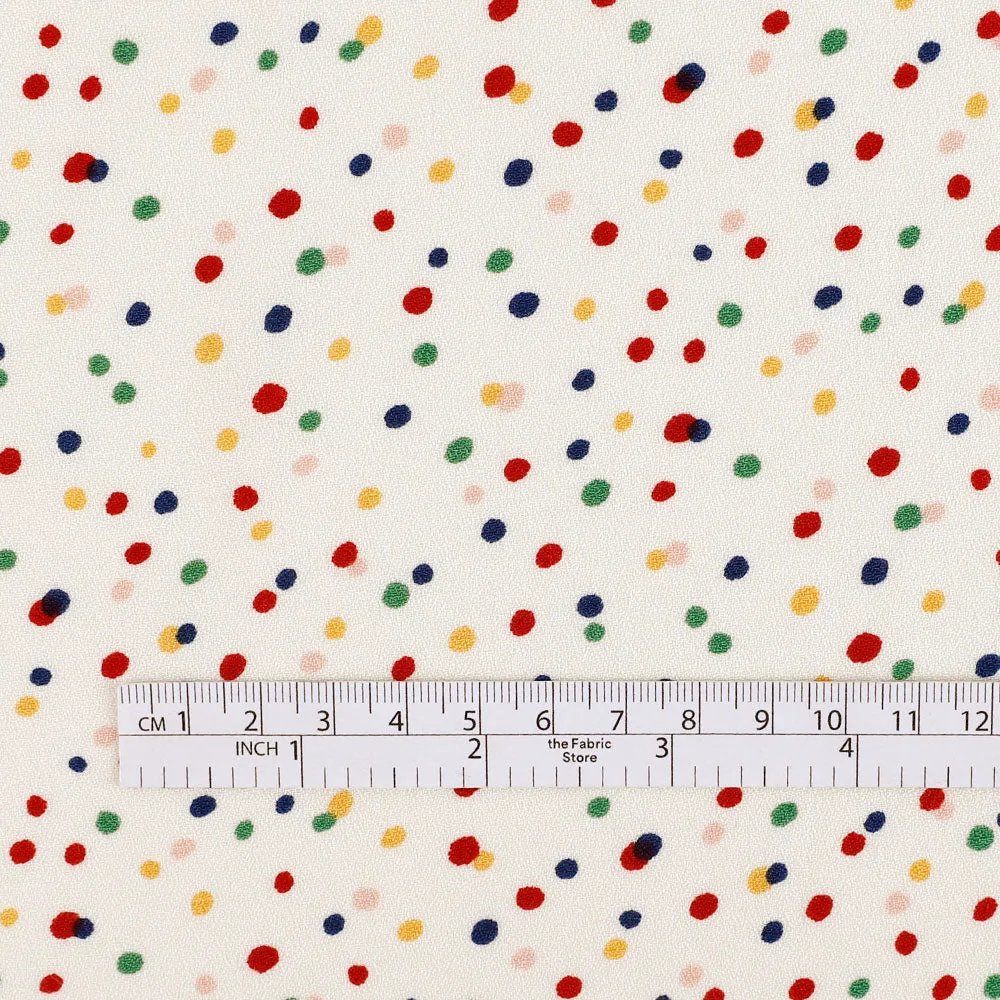 Fairy Bread Viscose / Rayon Crepe - Ivory