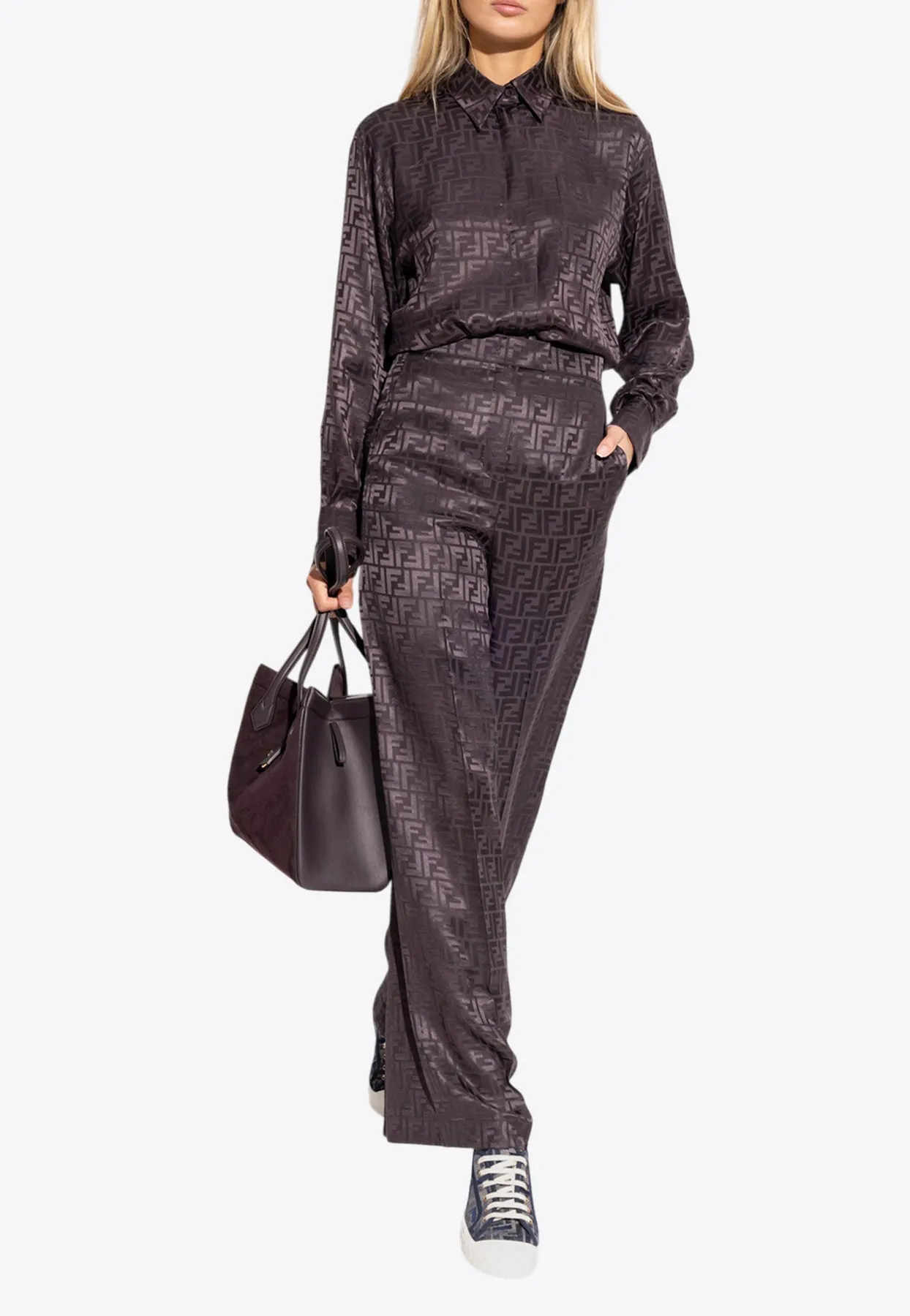 FF Jacquard Silk Pants