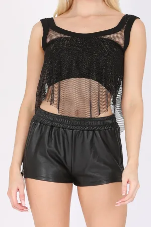 Fish Net Crop Tank Top
