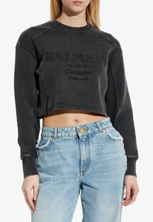 Fleece Logo Cropped Sweatshirt