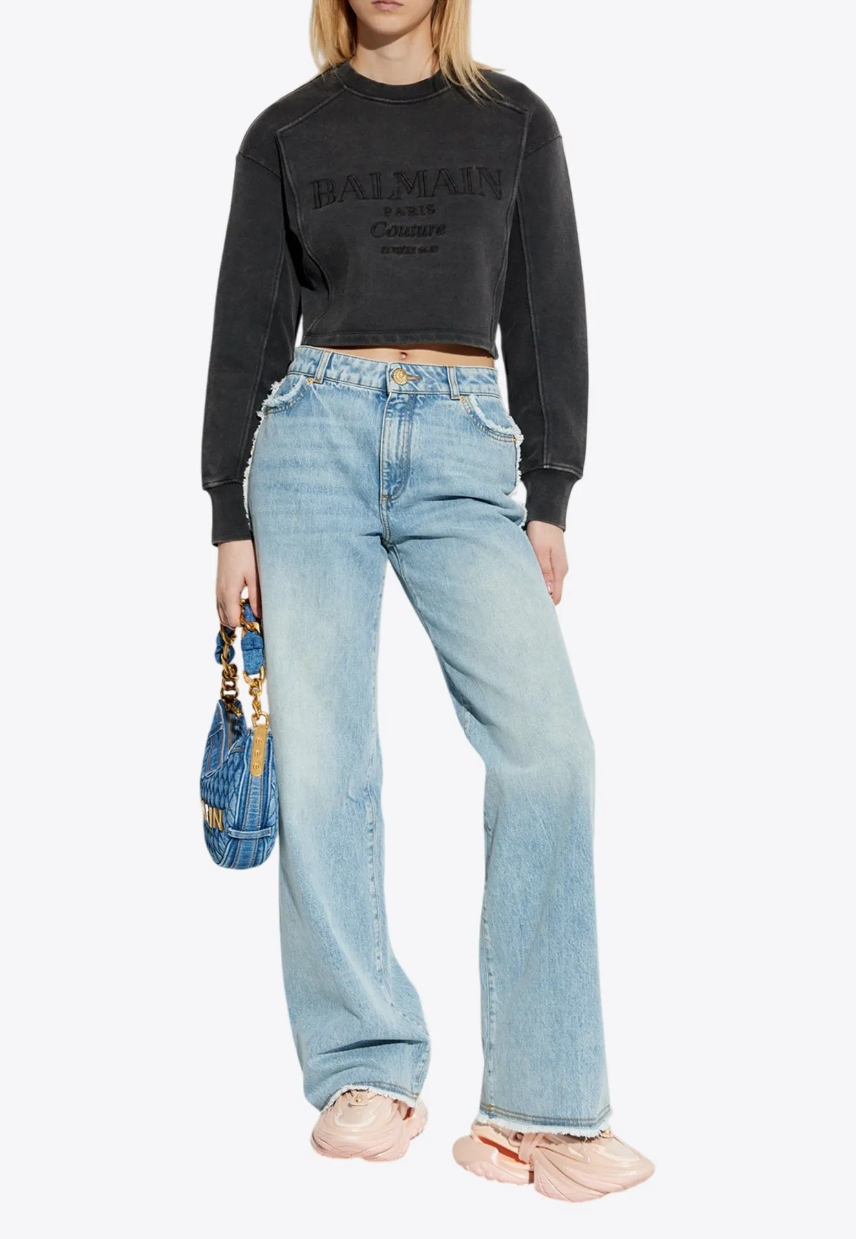 Fleece Logo Cropped Sweatshirt