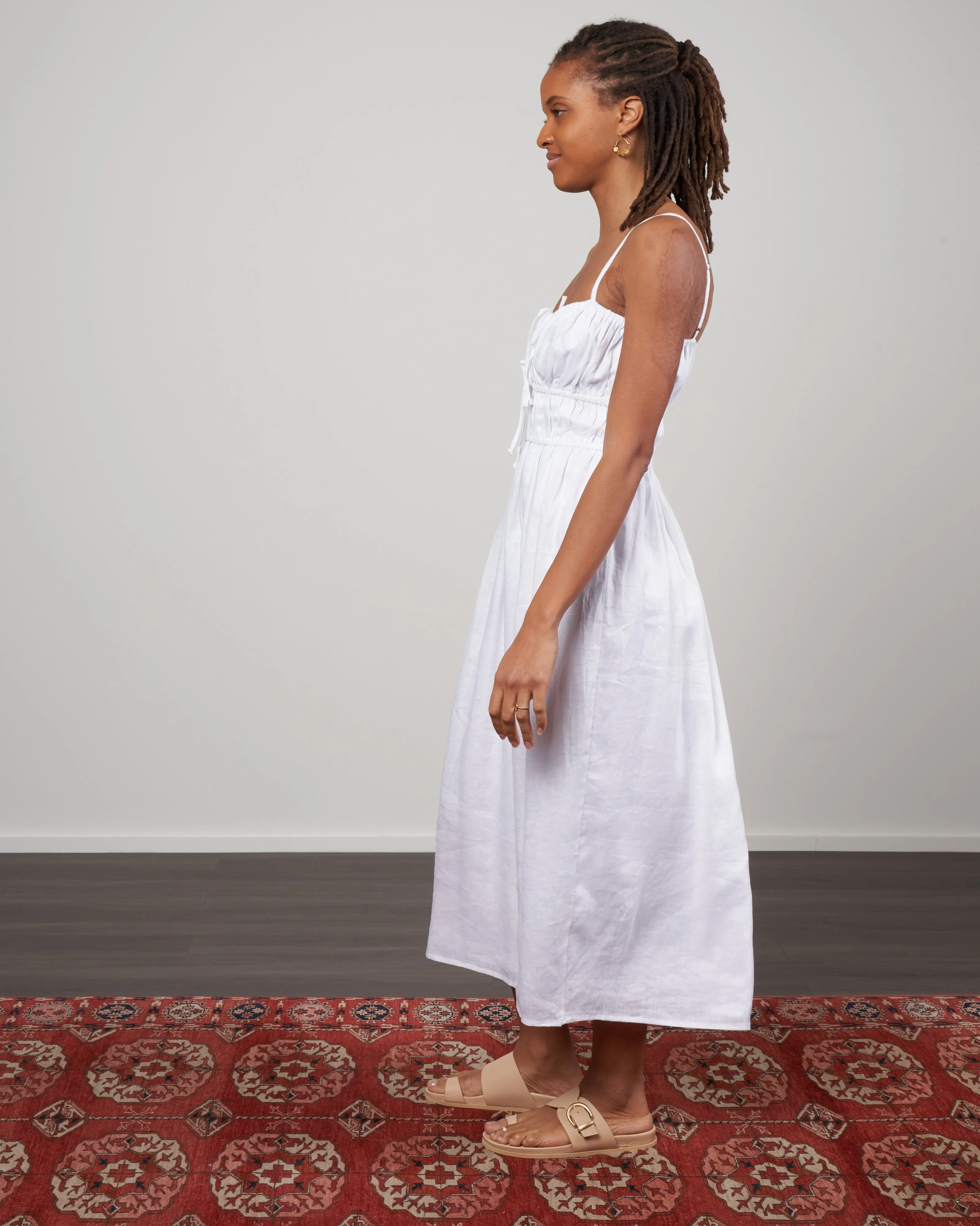 francesca midi dress - plain white