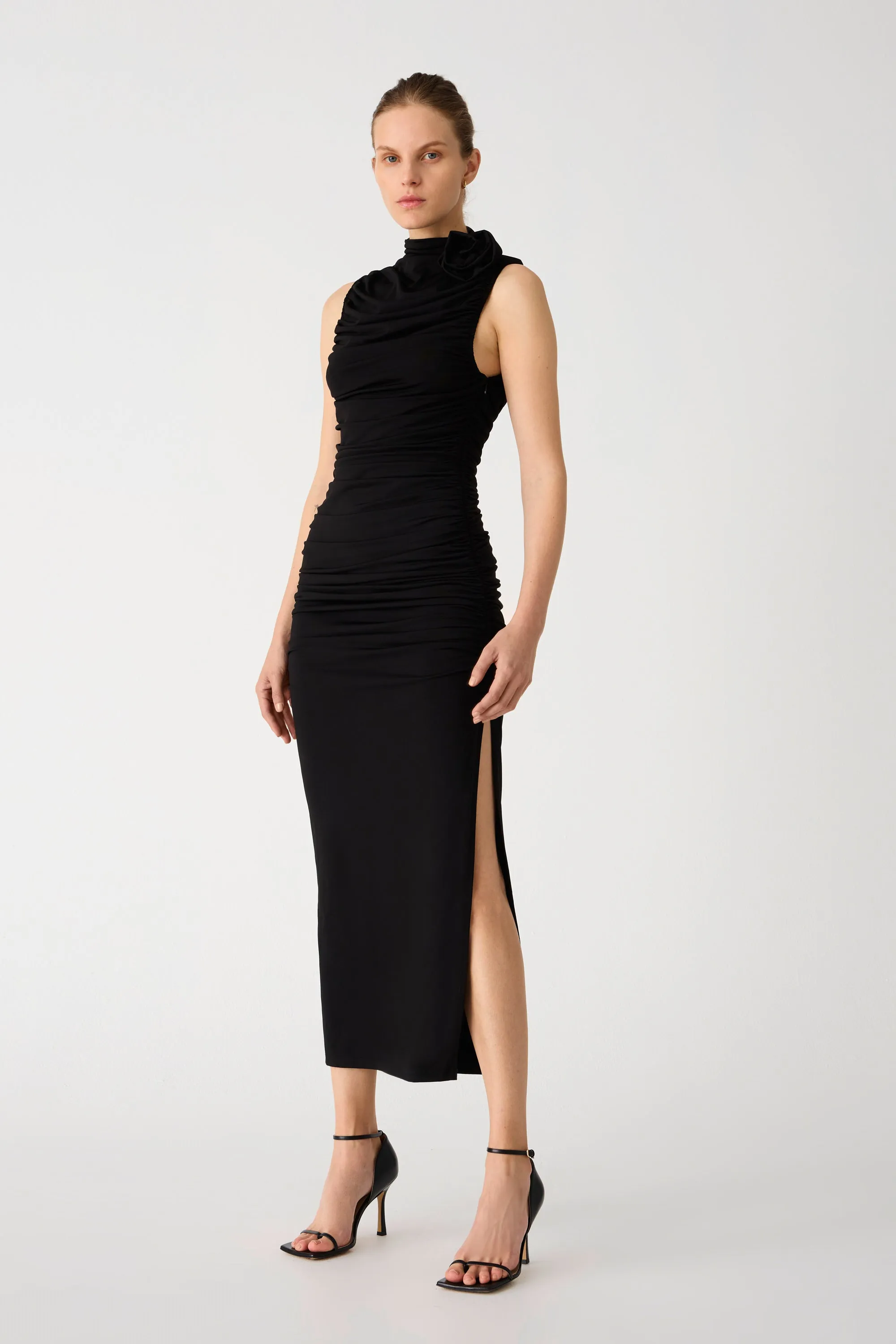 FRANKIE MATTE JERSEY MIDI DRESS