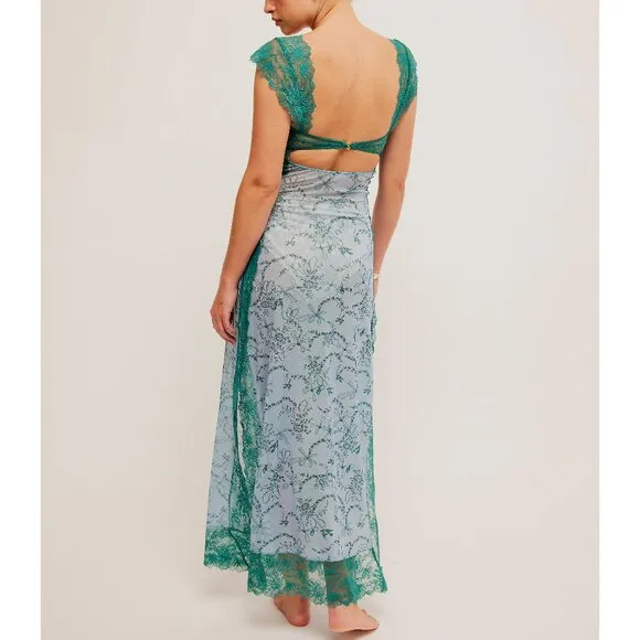 FREE PEOPLE Suddenly Fine Maxi Slip / Blue Ribbon