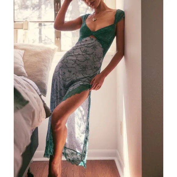 FREE PEOPLE Suddenly Fine Maxi Slip / Blue Ribbon