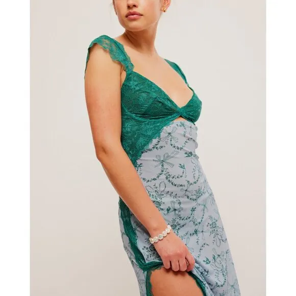 FREE PEOPLE Suddenly Fine Maxi Slip / Blue Ribbon
