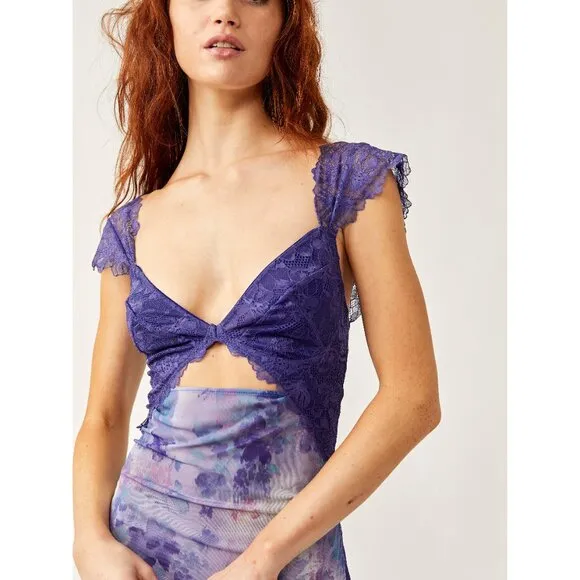 FREE PEOPLE Suddenly Fine Maxi Slip / Spring Rain Combo