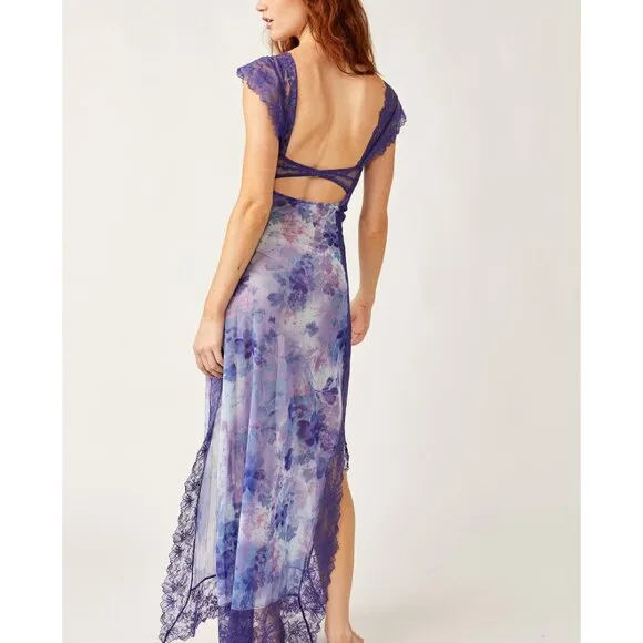 FREE PEOPLE Suddenly Fine Maxi Slip / Spring Rain Combo