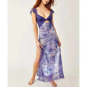 FREE PEOPLE Suddenly Fine Maxi Slip / Spring Rain Combo