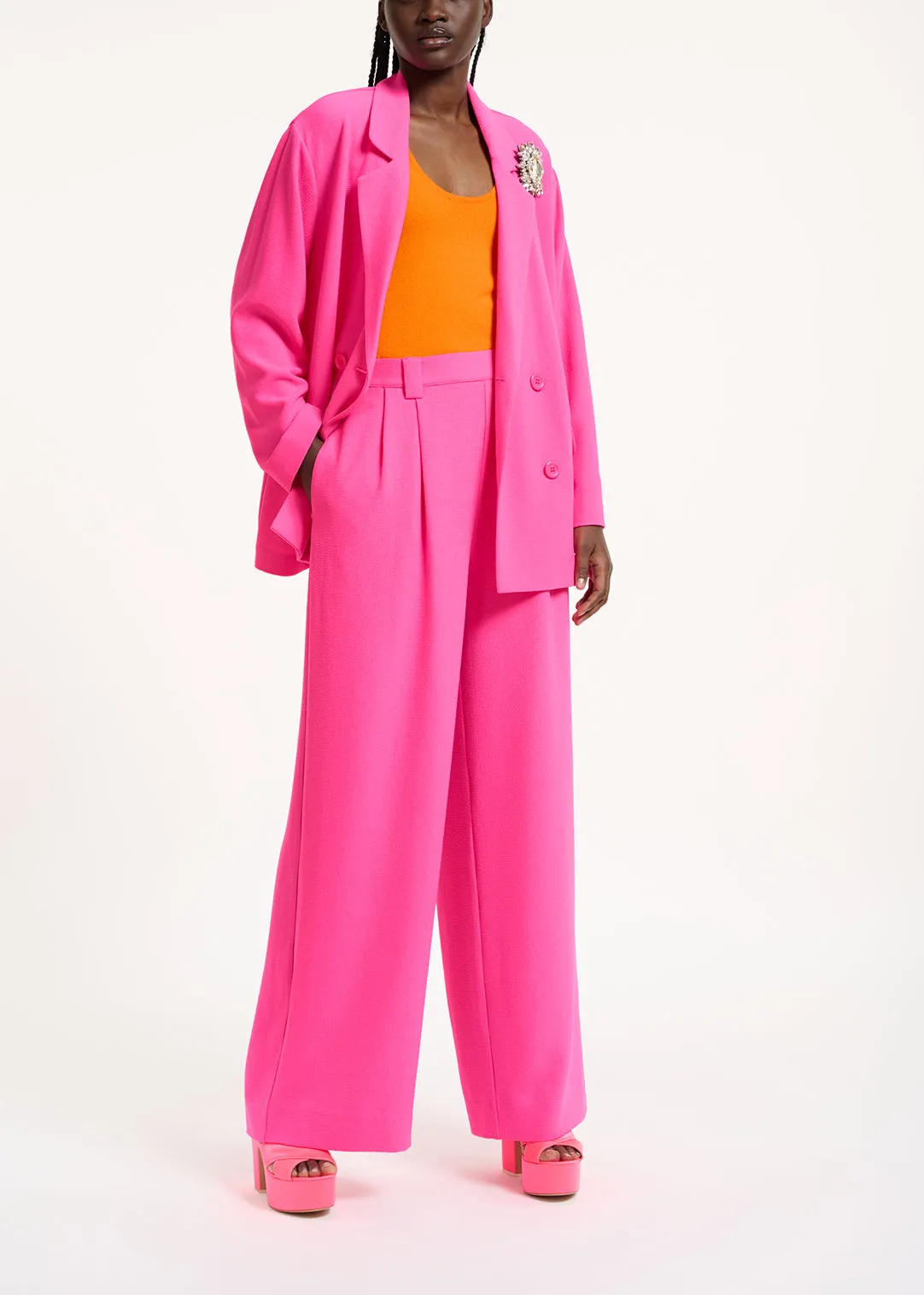 Fuchsia wide-leg pants