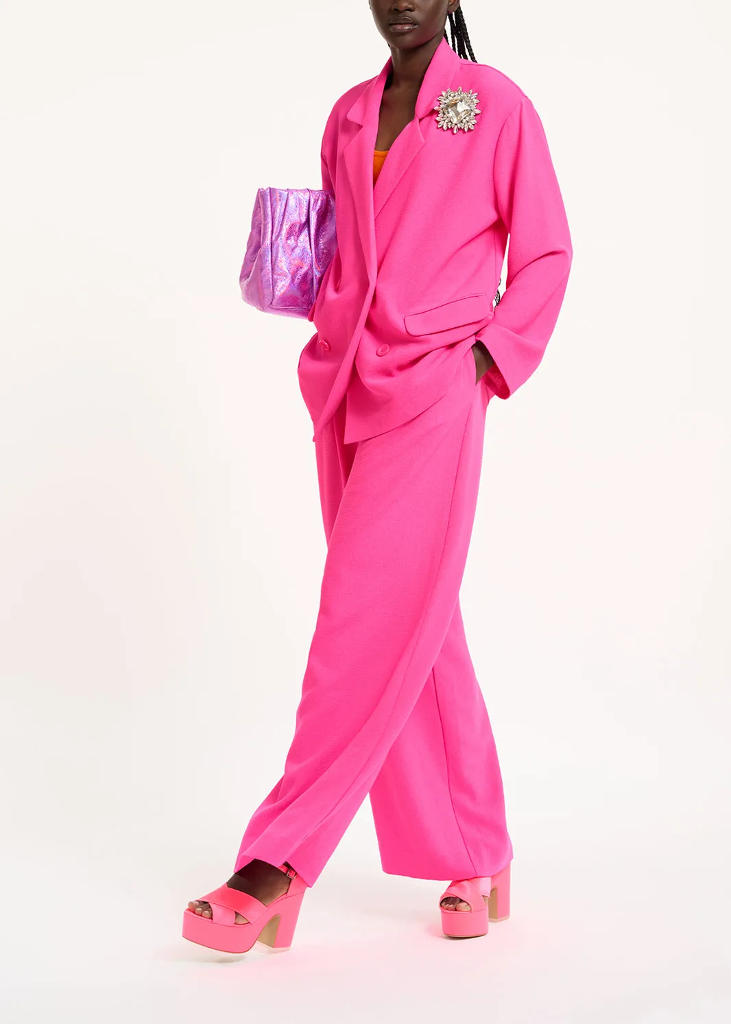 Fuchsia wide-leg pants
